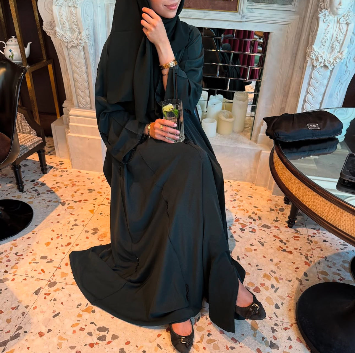 Yasmin Taşlı Abaya Ürün ana görseli